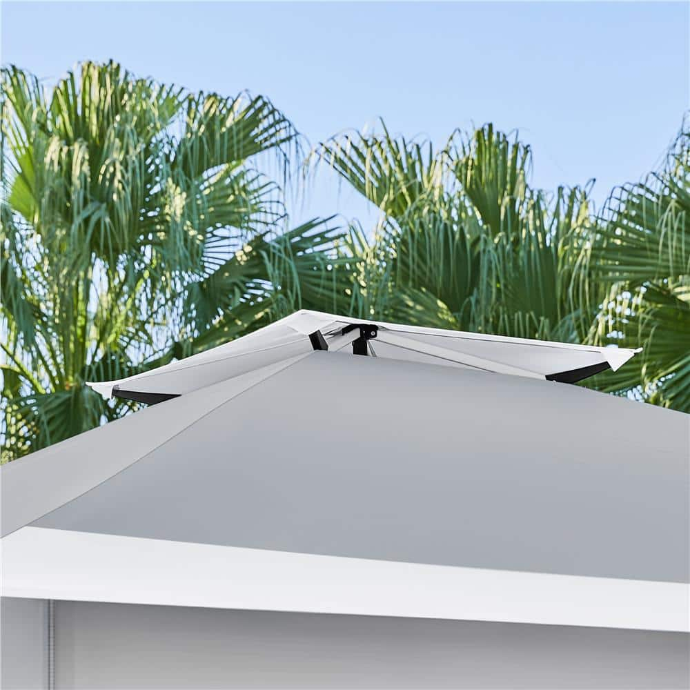 13 ft. × 13 ft. Pop-up Canopy with Rolling Storage Bag Light Gray/White