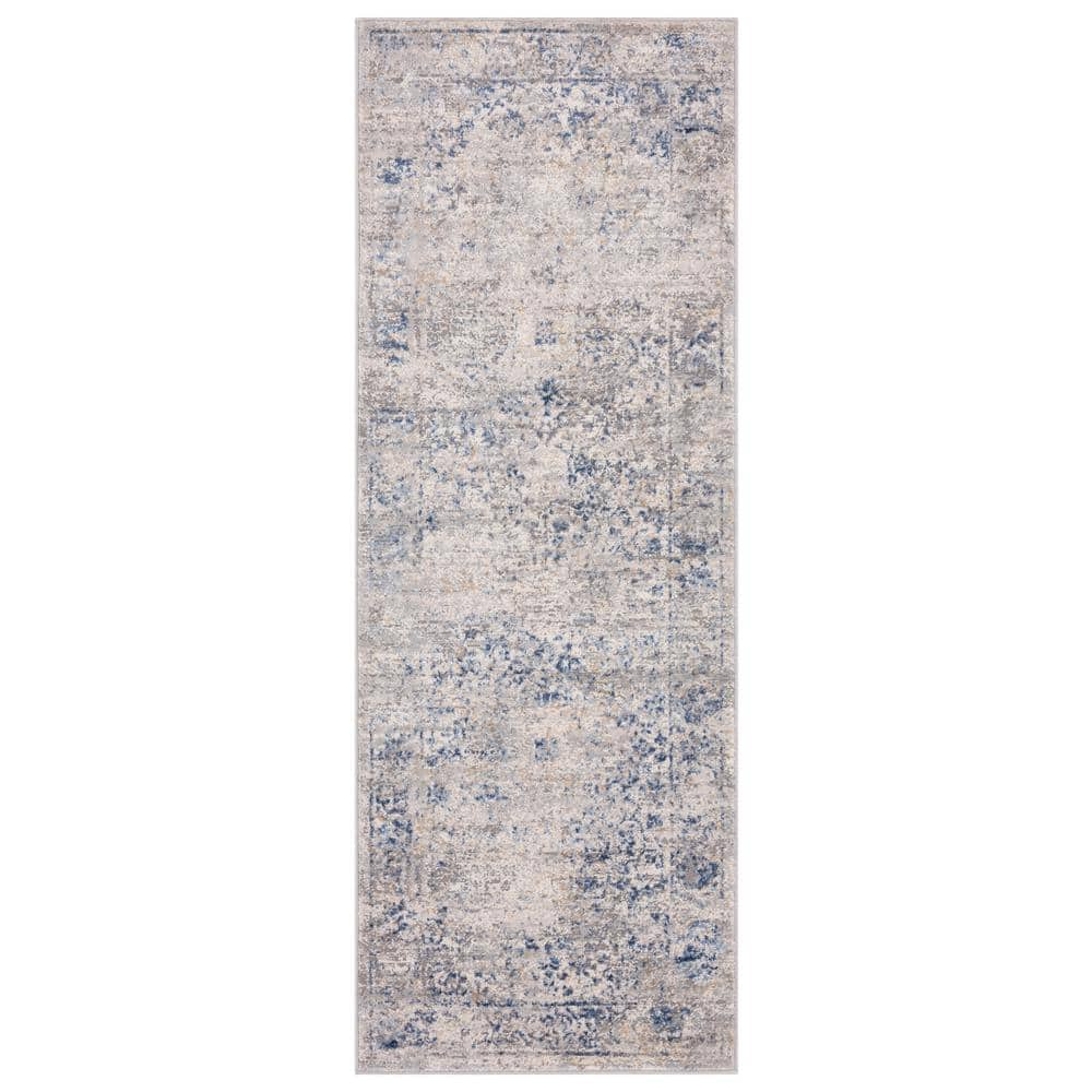 United Weavers Austin Area Rug 4540 20460 Clark Blue Bordered Scrolls 2' 7" x  7' 4" Rectangle