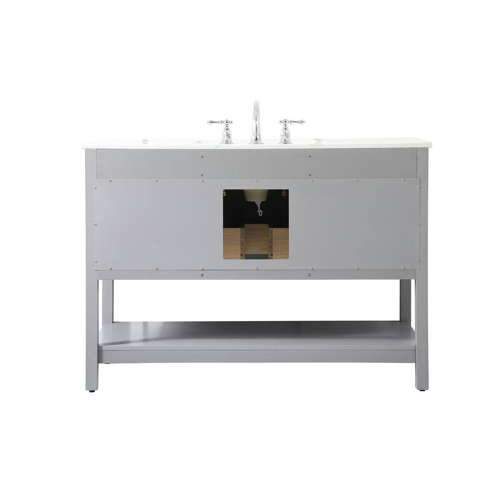 Elegant Decor Sinclaire 48" Aluminum Alloy & MDF Single Bathroom Vanity in Gray