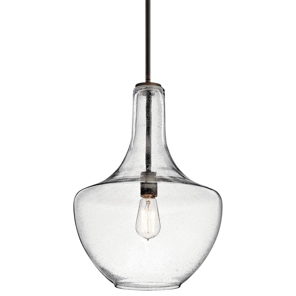 Kichler Everly 19.75" Transitional 1 Light Olde Bronze Pendant Light with Clear Glass