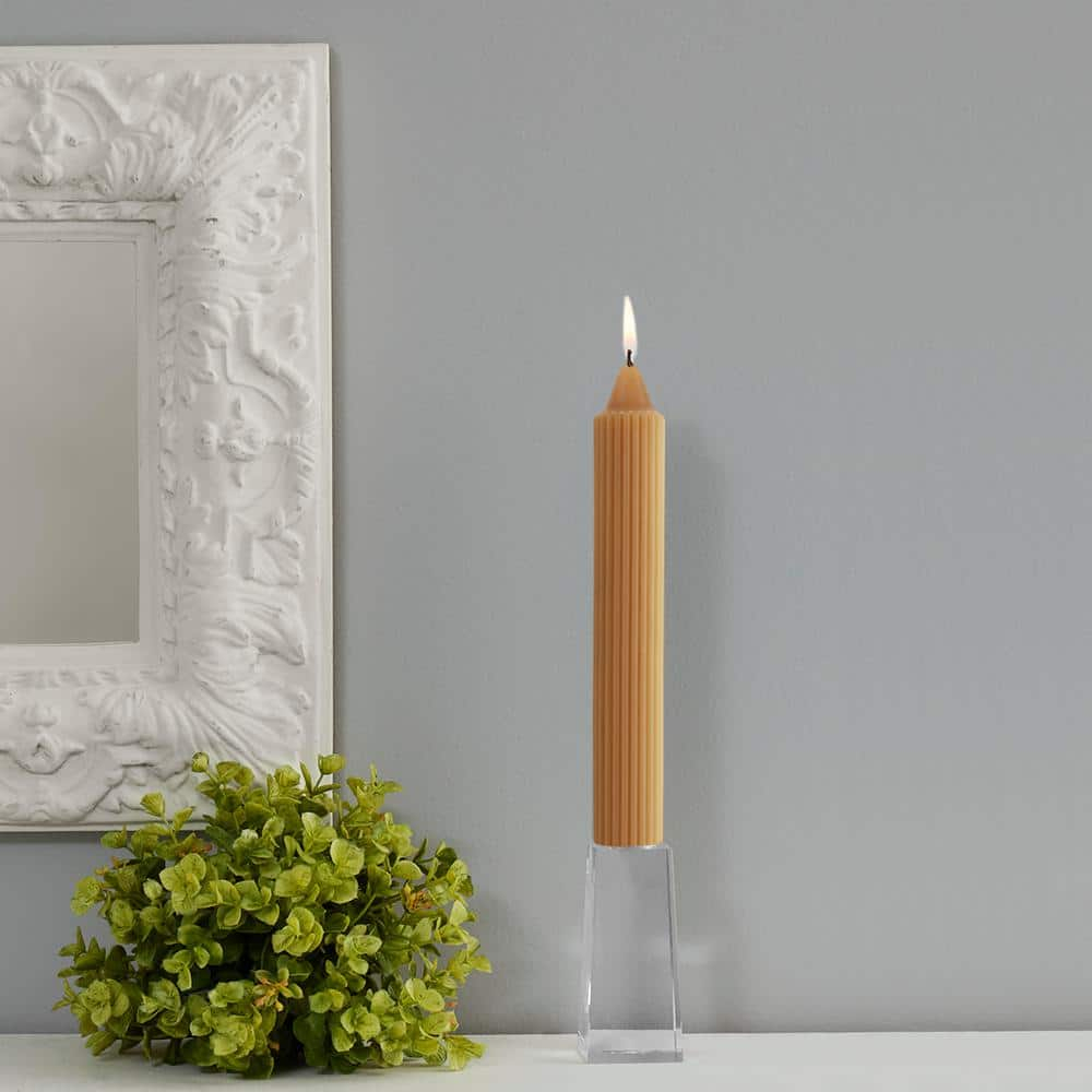 ROOT™ Candles Unscented Grecian Collenette Taper Candles, 9-inch Tall, Box of 4, Color: Beeswax
