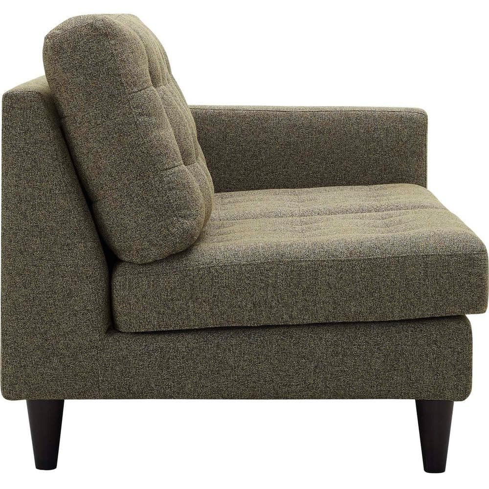 Modway Empress Right-Facing Upholstered Fabric Loveseat in Oatmeal