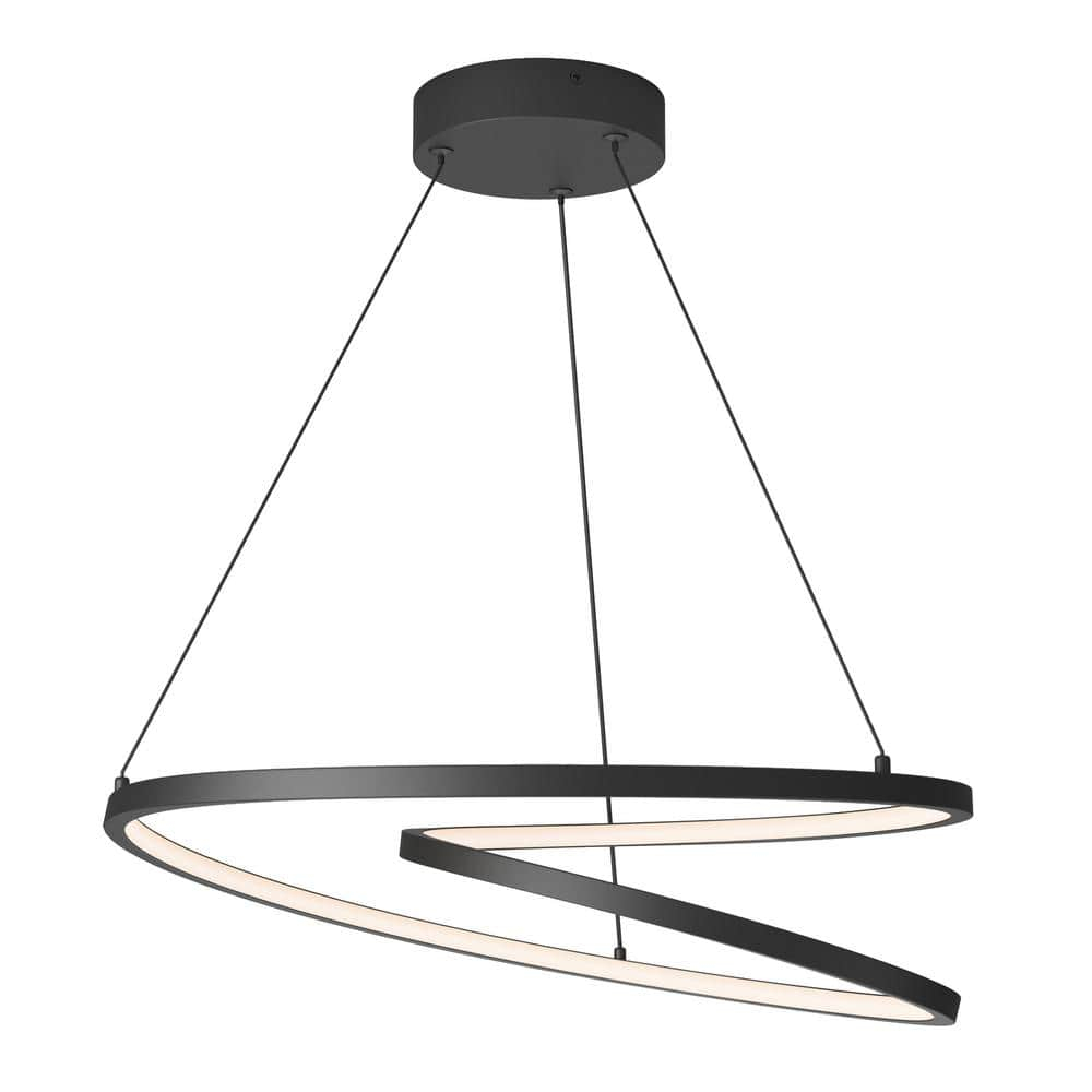 Artika Salto 26-Watt 1 Light Black Modern 3 CCT Integrated LED Pendant Light Fixture for Dining Room or Kitchen