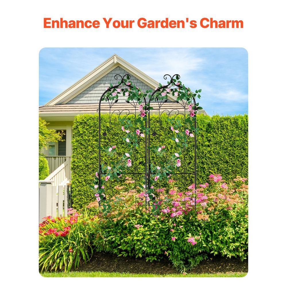 Garden Trellis for Climbing Plants, 60 x 15 in., 2 Packs Rustproof Metal Garden Flower Trellis, Climbing Rose Trellis