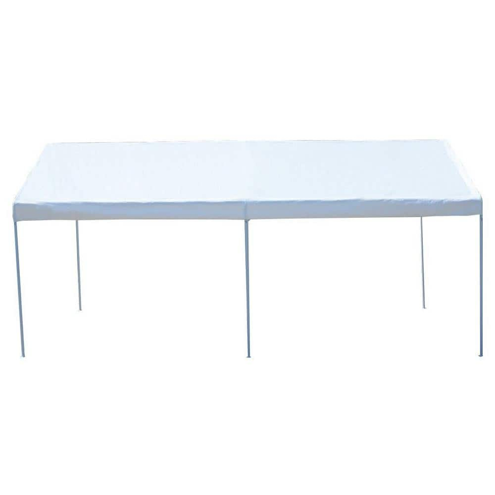 White Steel Frame 10 x 20 ft Portable Car Canopy Shelter