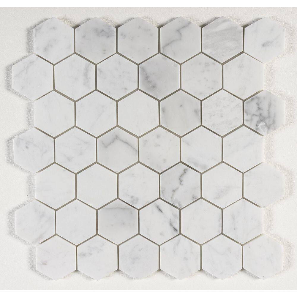 SAMPLE-Channing 2" x 2" Marble Honeycomb Mosaic Floor Use Tile