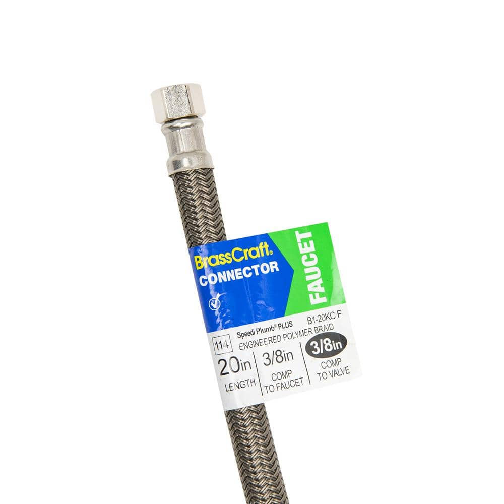 BrassCraft Speedi Plumb Plus 3/8 in. Compression pc X 3/8 in. D OD 20 in. Polymer Faucet Supply Line