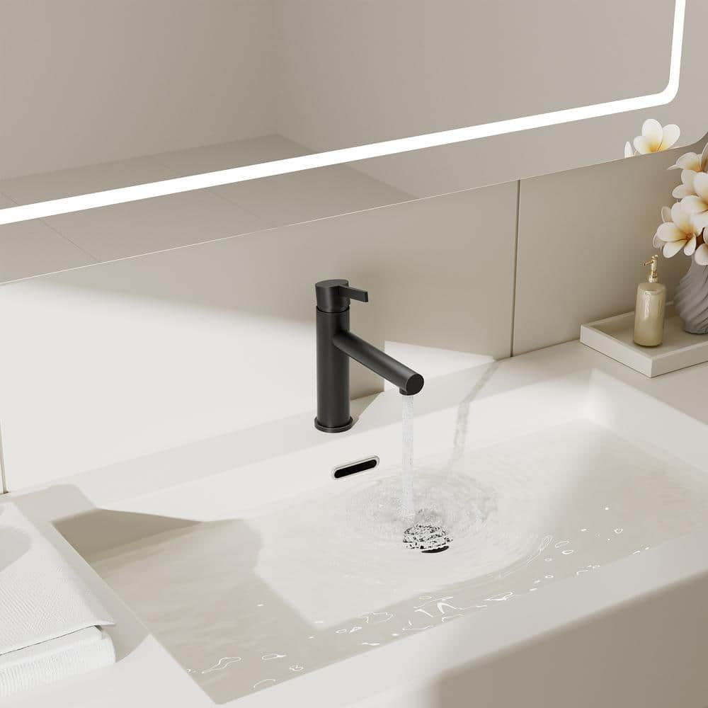 Single-Hole Single-handle Bathroom Faucet with Drain Assembly