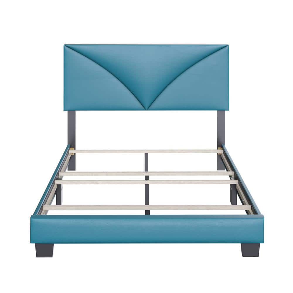 Boyd Sleep Cornerstone Faux Leather Upholstered Platform Bed, Teal, Full