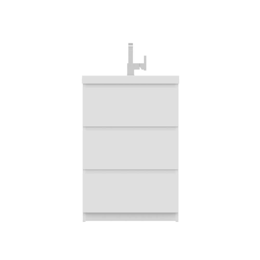 Alya Bath Paterno 24" Modern Wood Freestanding Bathroom Vanity in White