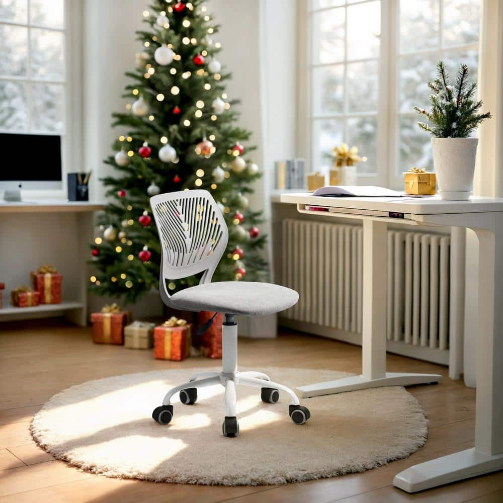 Homycasa Teen Fabric Task  Small Space Mesh Ergonomic Swive Chair-Grey