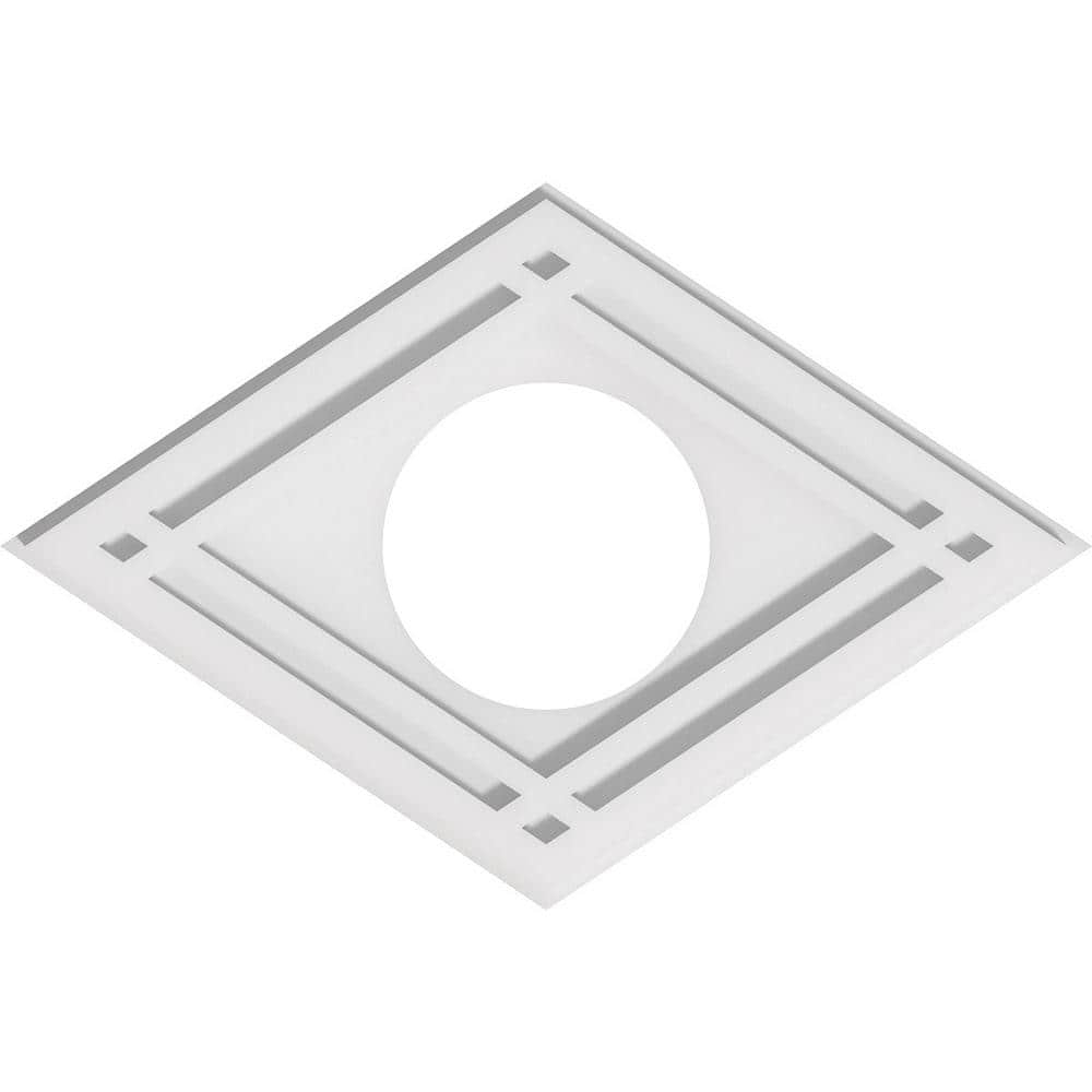 20"W x 13 3/8"H x 6"ID x 7"C x 1"P Diamond Architectural Grade PVC Contemporary Ceiling Medallion