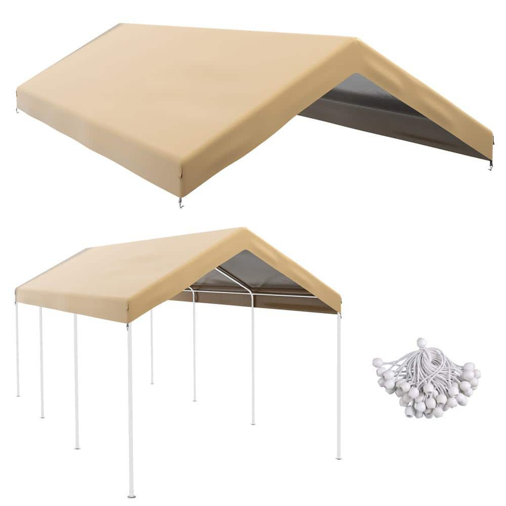 10' x 20' Beige Waterproof UV Protected Carport Canopy Cover