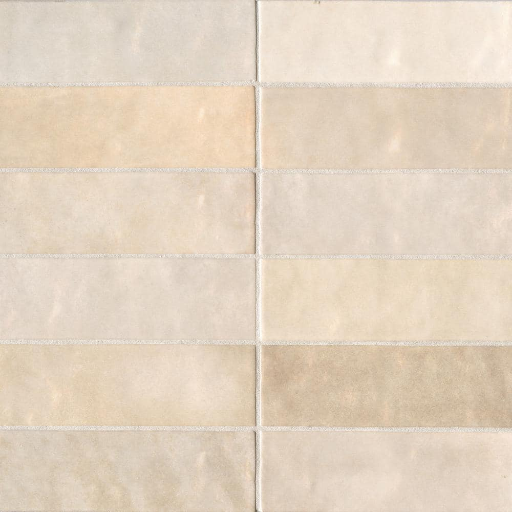 Bedrosians Cloe Gloss Ceramic Tile 2.5" x 8", Creme (76-Pack, 10.64 SF)