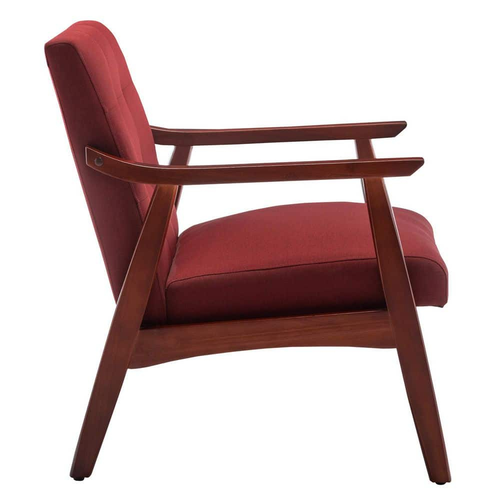 Convenience Concepts Take a Seat Natalie Accent Chair, Garnet Red Fabric/Espresso