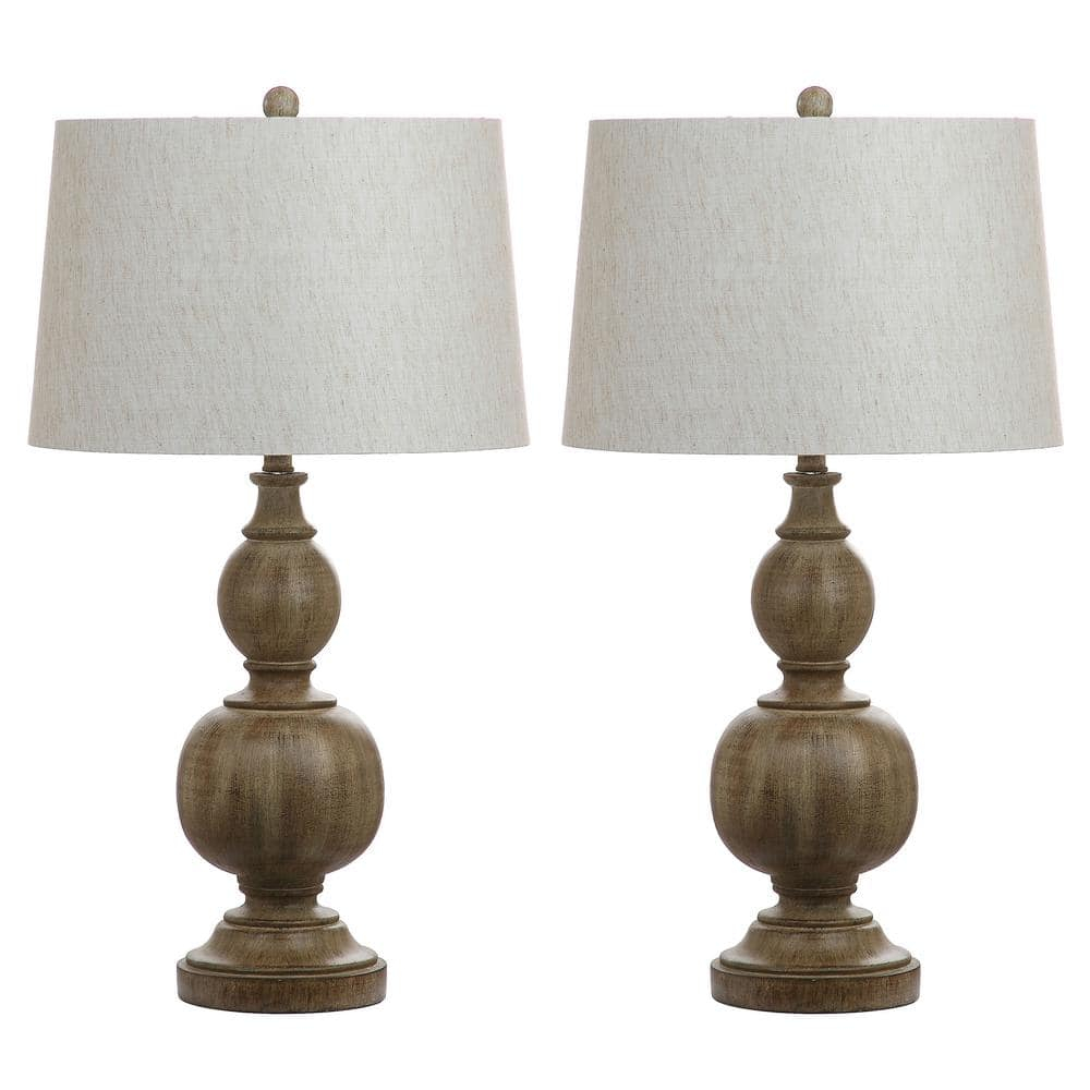 Safavieh Araceli 31.5 in. H Gourd Table Lamp, Brown, Set of 2