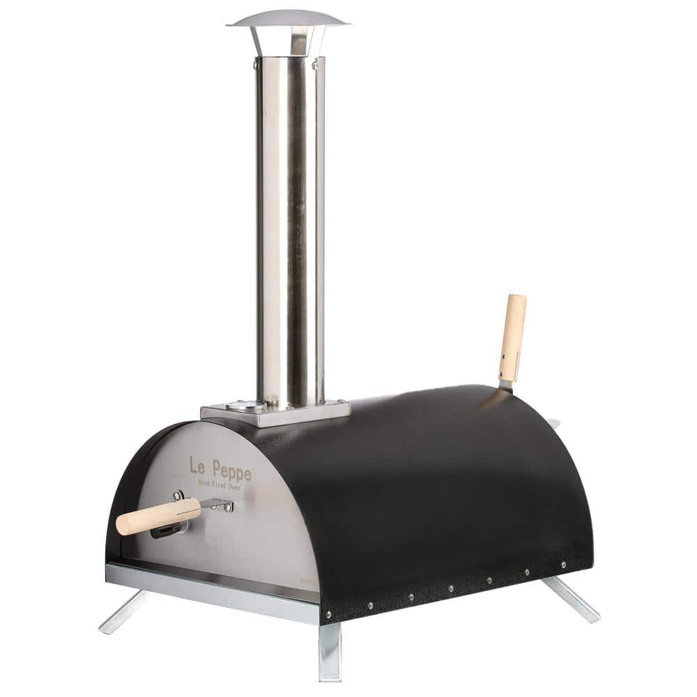 WPPO WKE-01-BLK Le Peppe Portable Wood Fired Pizza Oven, Black