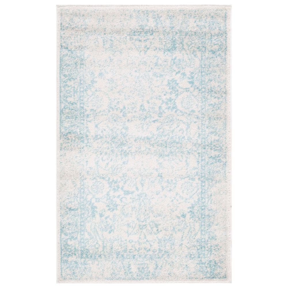 SAFAVIEH Adirondack Wyatt Traditional Area Rug, Ivory/Light Blue, 3' x 5'