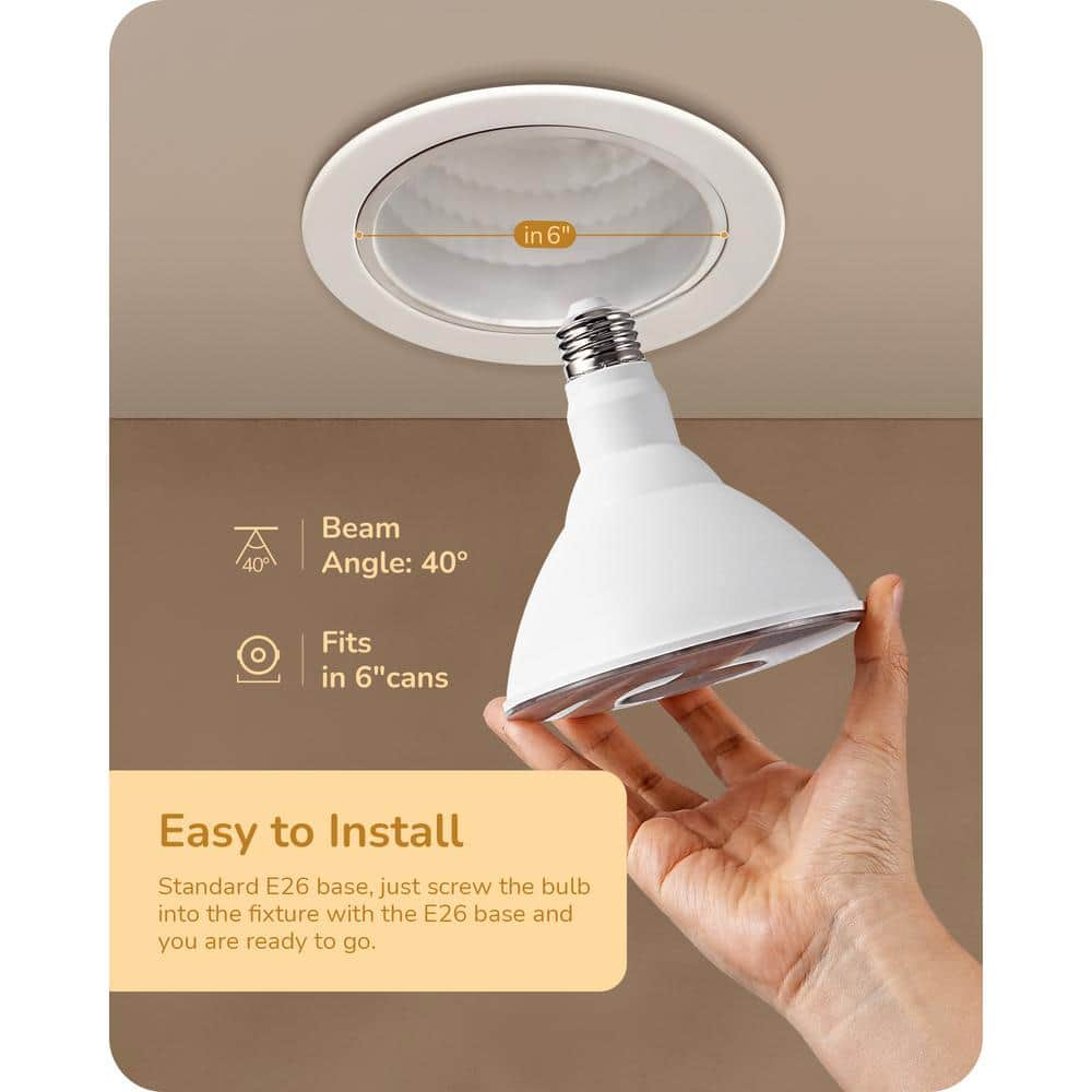 120-Watt Equivalent White Frosted Dimmable LED Flood Light Bulb
