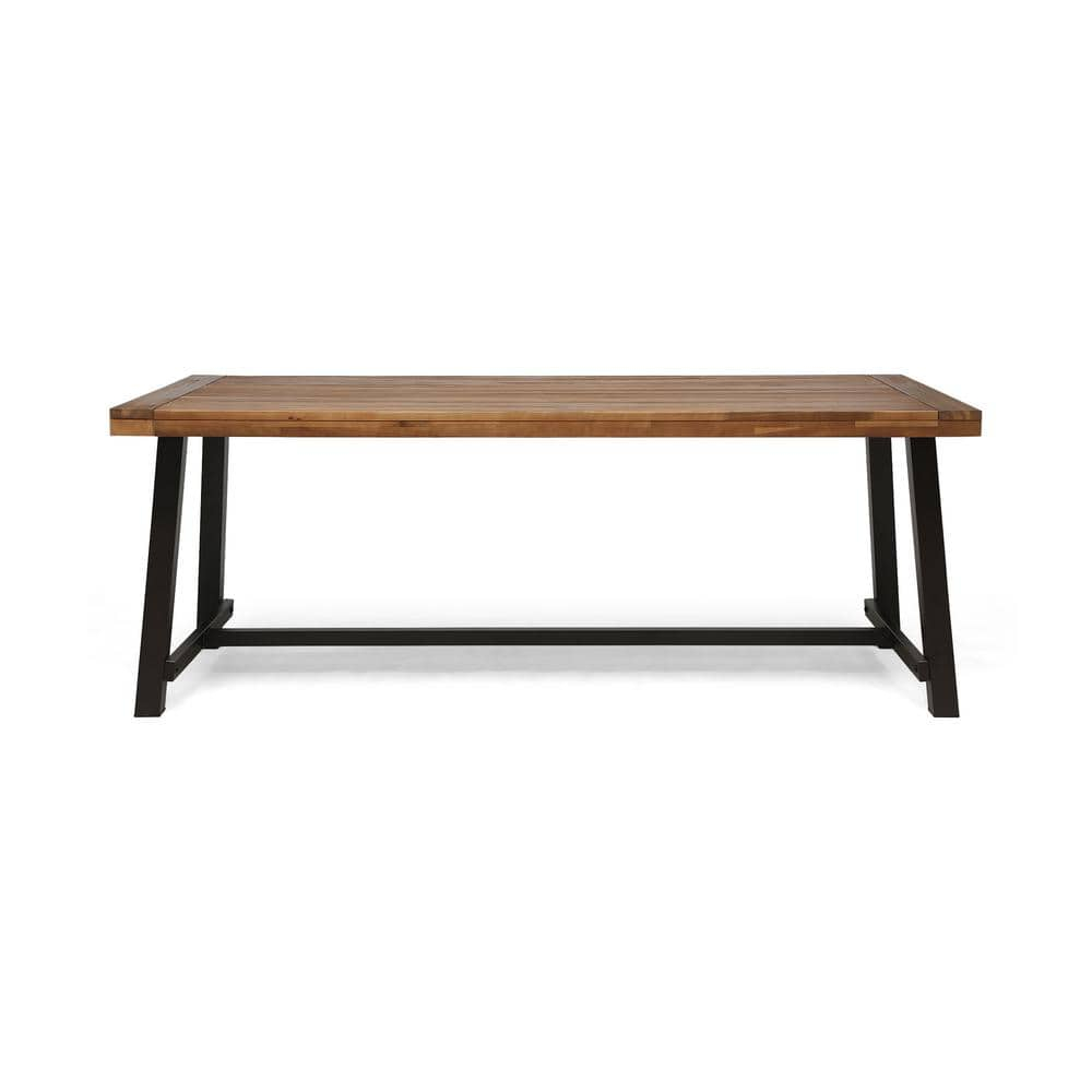Carlisle Teak Brown Rectangular Acacia Wood Outdoor Patio Dining Table