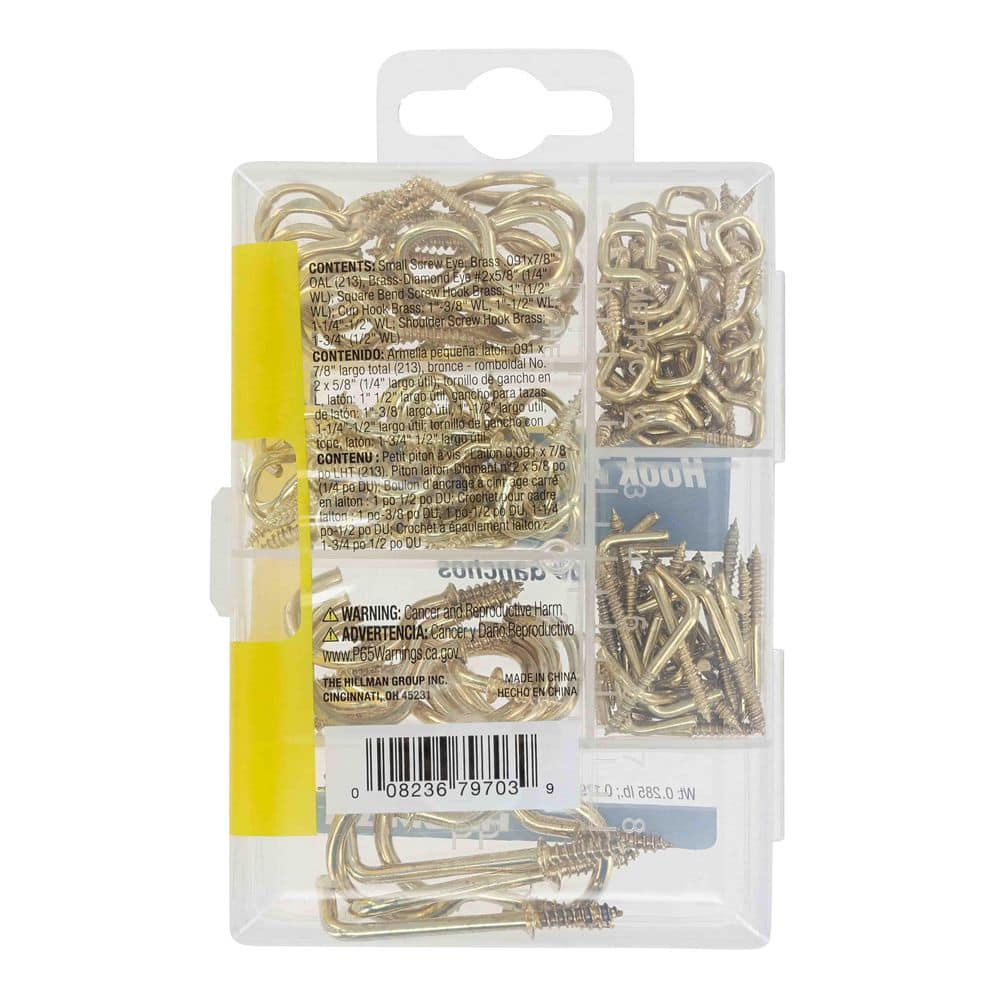 Small Brass Screw Eye Assorted Kit (121-Pack)
