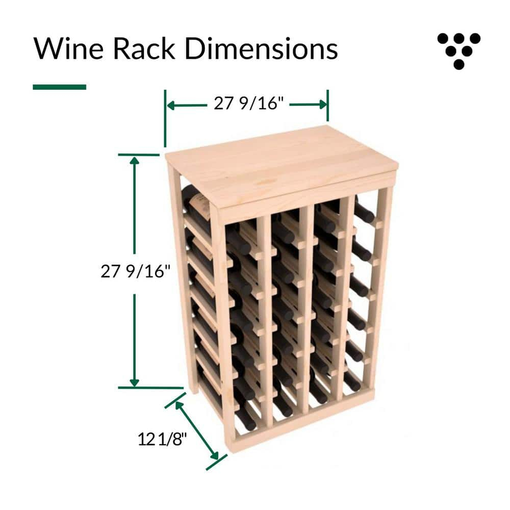 Unstained America Redwood 24-Bottle Table Top Wine Racks