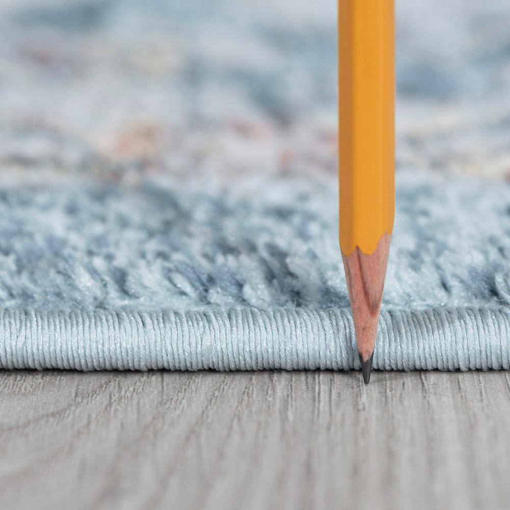 Tayse Wakefield 5 x 8 (ft) Loomed Polypropylene Gray Blue Rectangular Indoor Area rug