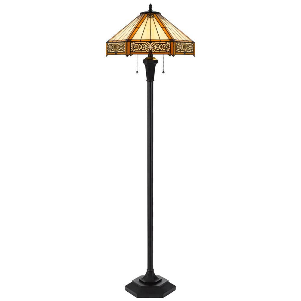 Cal Lighting Bo-3112Fl Tiffany 2 Light 60" Tall Tiffany Floor Lamp - Bronze