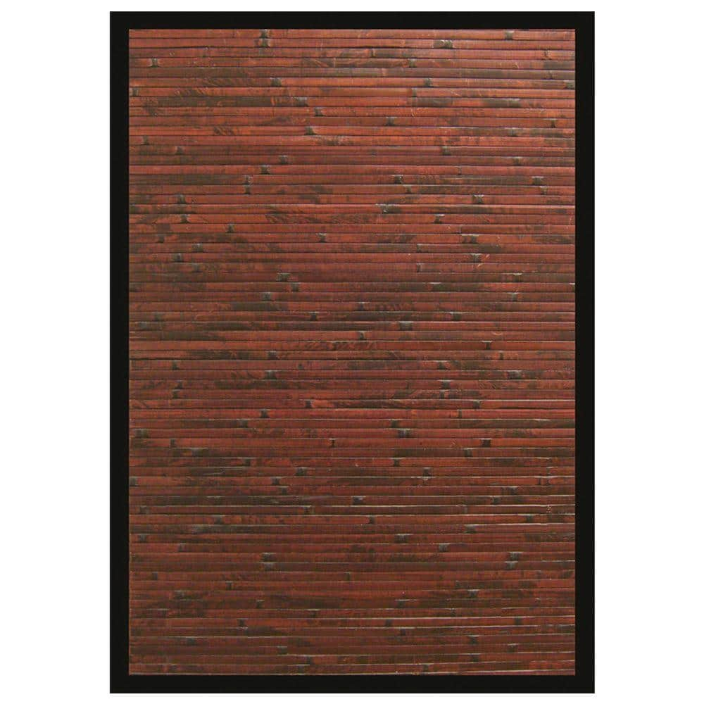 Anji Mountain Cobblestone Mahogany Bamboo Rug, 2' x 3', Brown