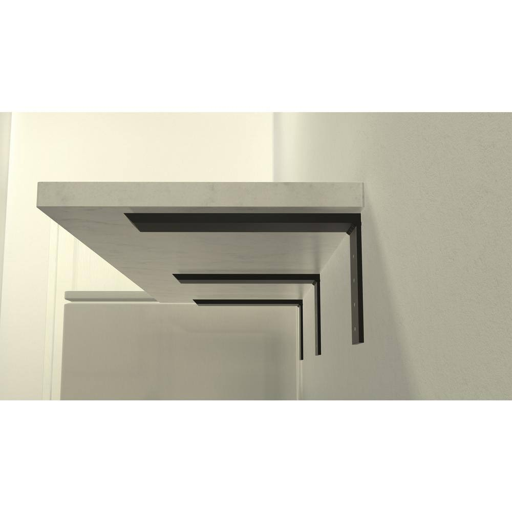 Black Powder Coated Steel Shelf Bracket 10H x 06V inch