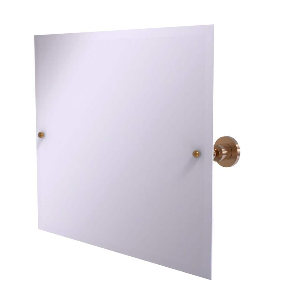 Frameless Landscape Rectangular Tilt Mirror with Beveled Edge in Brushed Bronze