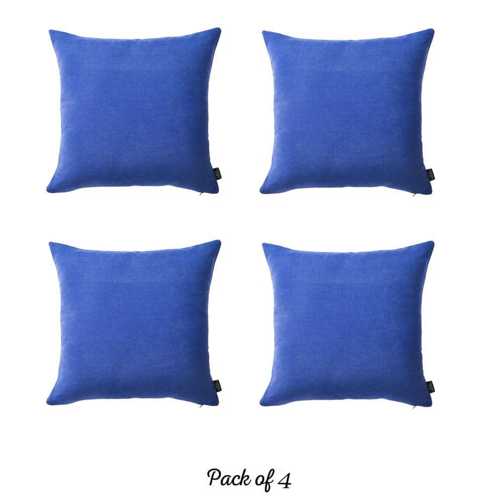 MIKE & Co. NEW YORK Honey Set of 4 Decorative Throw Pillow Cover Solid Color Sapphire Blue 26" x 26"