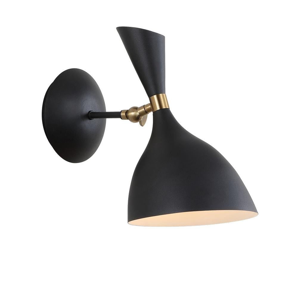 Josef 10" Iron Retro LED Wall Sconce, Black