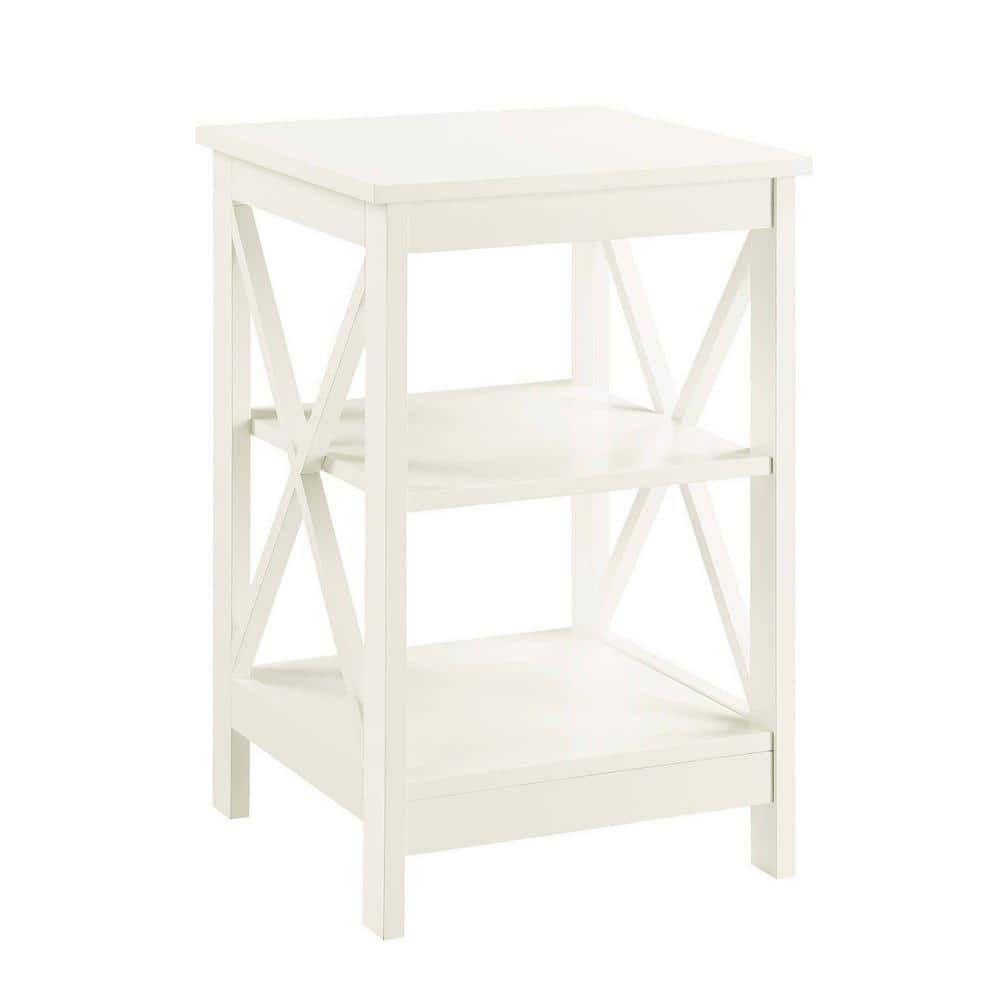 Convenience Concepts Oxford End Table with Shelves, Ivory