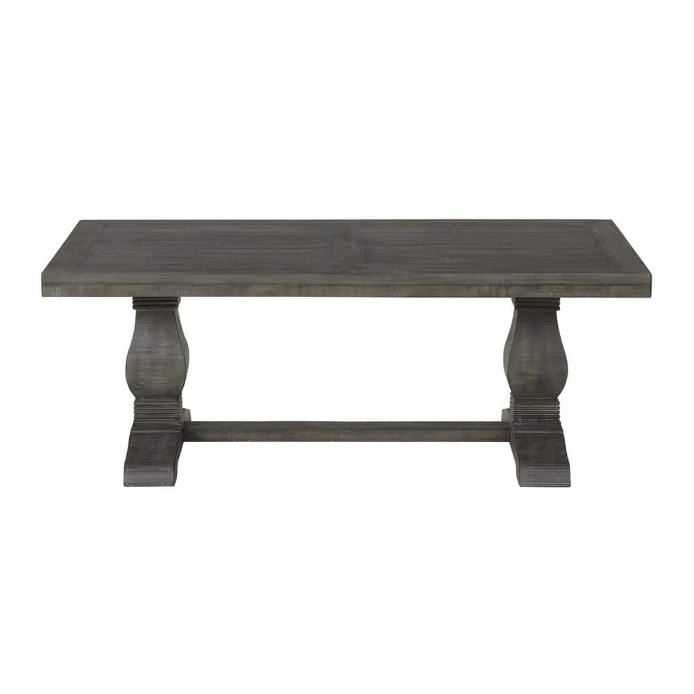 Martin Svensson Home Napa Pedestal Solid Wood Coffee Table, Grey