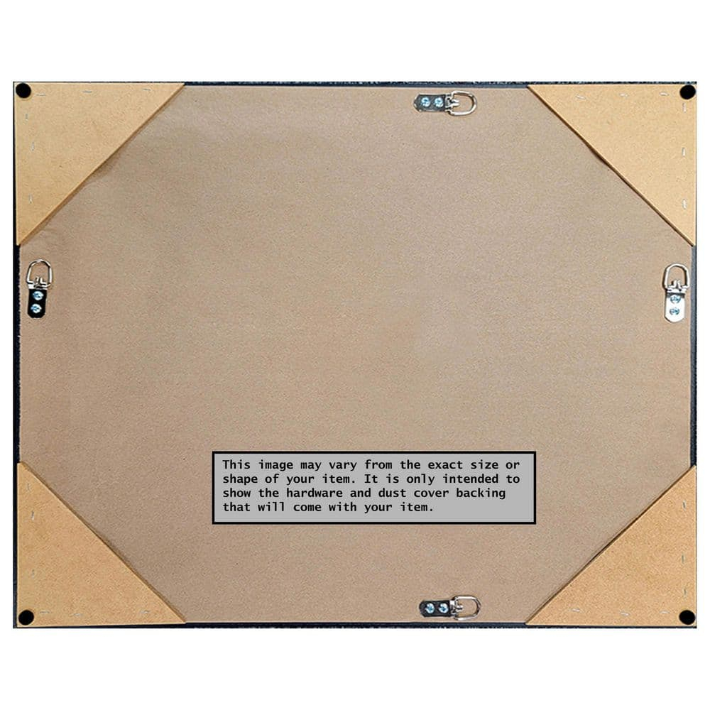 Amanti Art Beveled Wood Bathroom Wall Mirror - Nero Black Frame Outer Size: 19 x 23 in