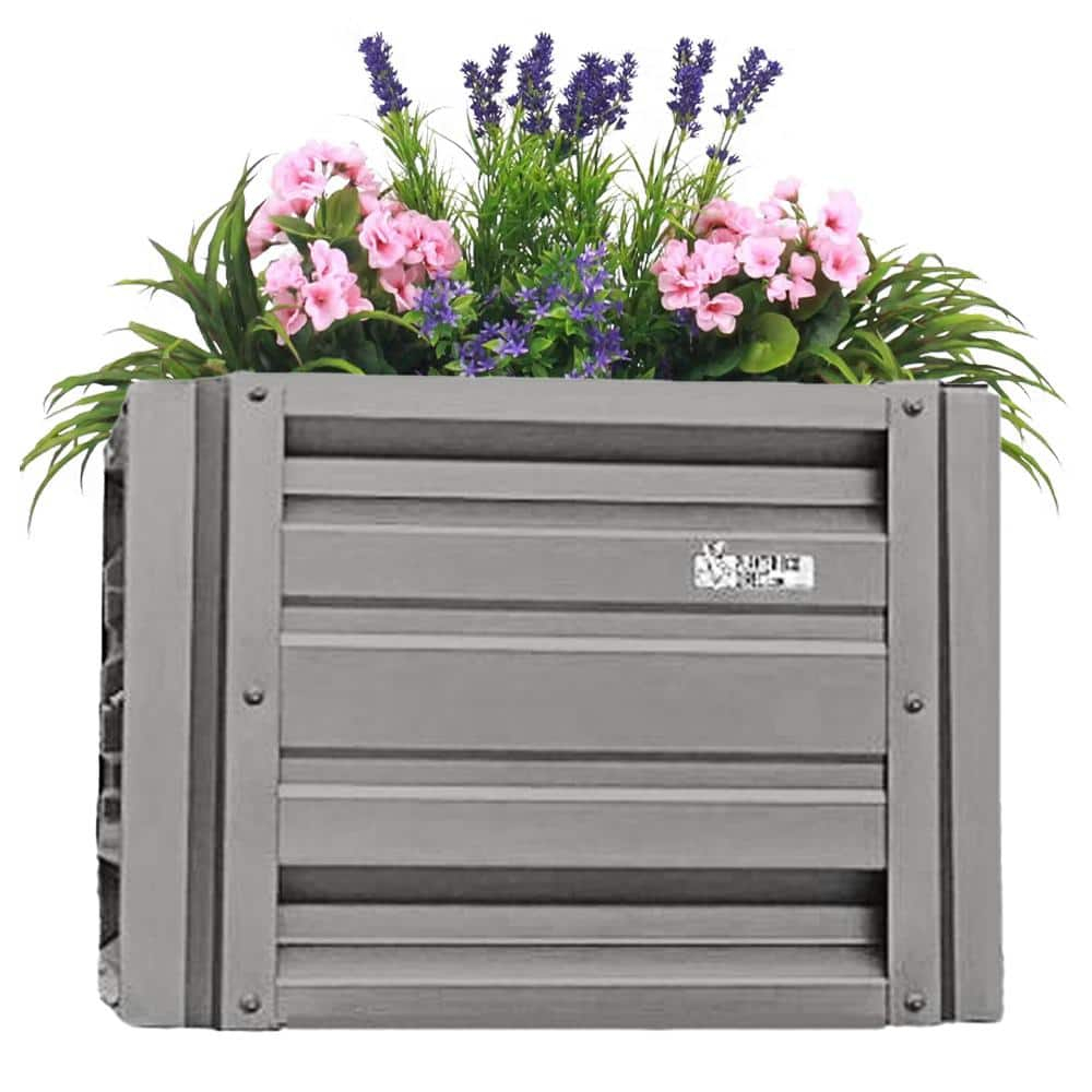 24 inch Square Charcoal Galvanized Steel Planter Box