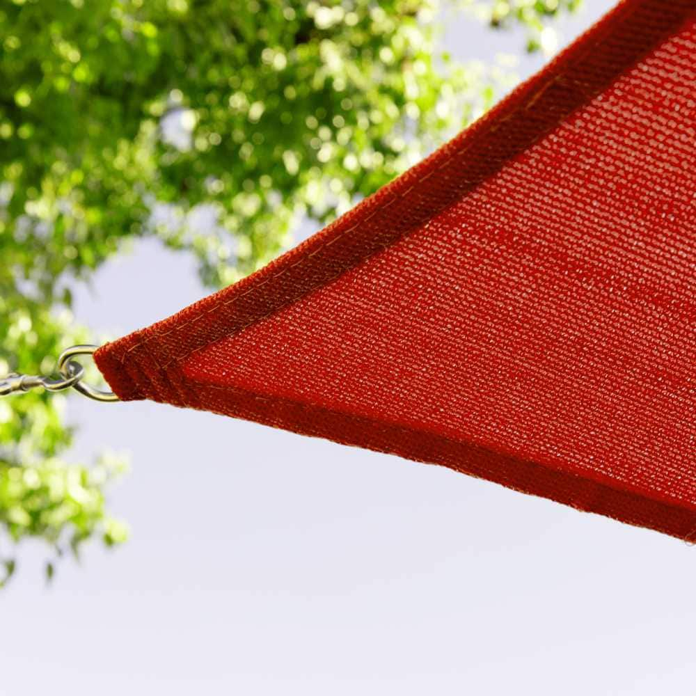 10 ft. x 10 ft. x 14 ft. Red Right Triangle Sun Shade Sail Canopy Fabric Cloth