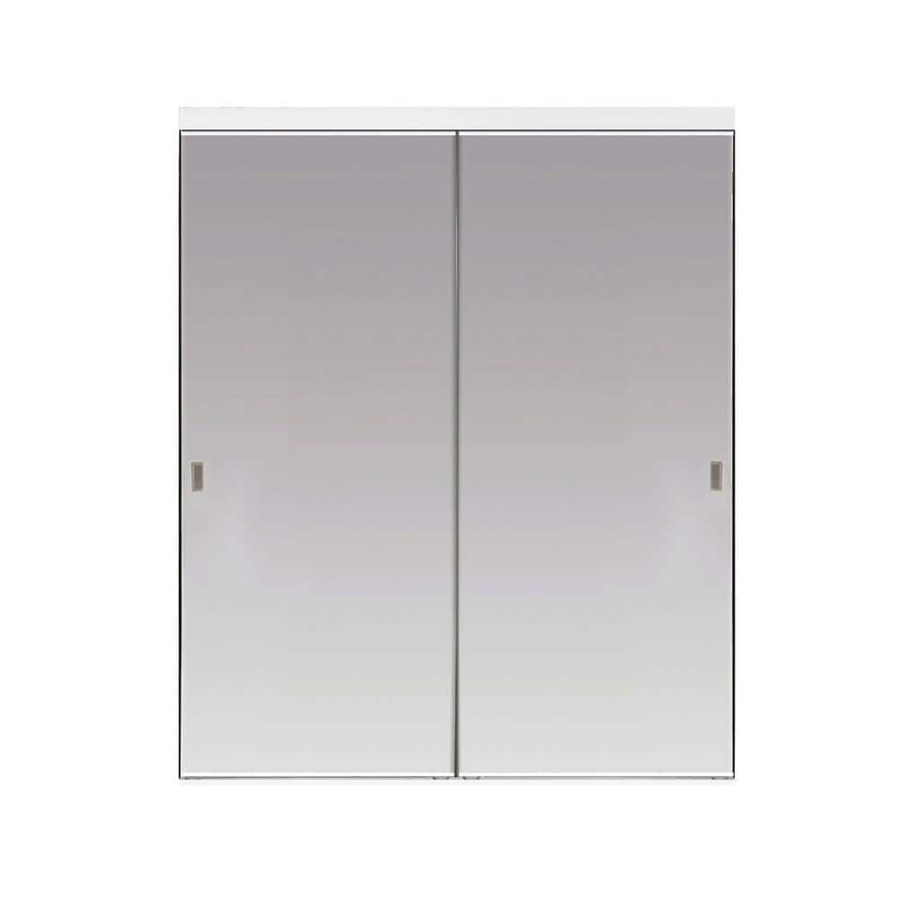 Custom Door and Mirror 96'' Hollow Mirrored Sliding Closet Doors
