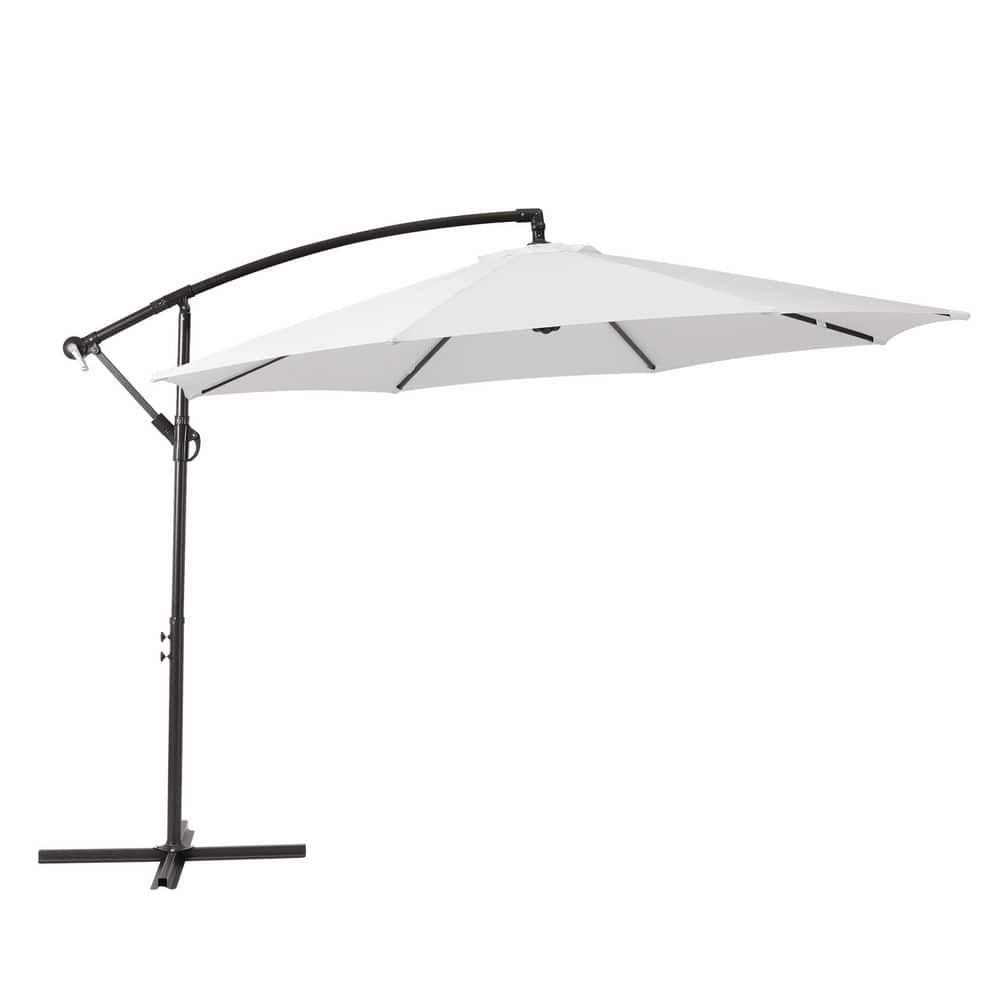 Westin Furniture 10 ft. Cantilever Hanging Patio Umbrella, White