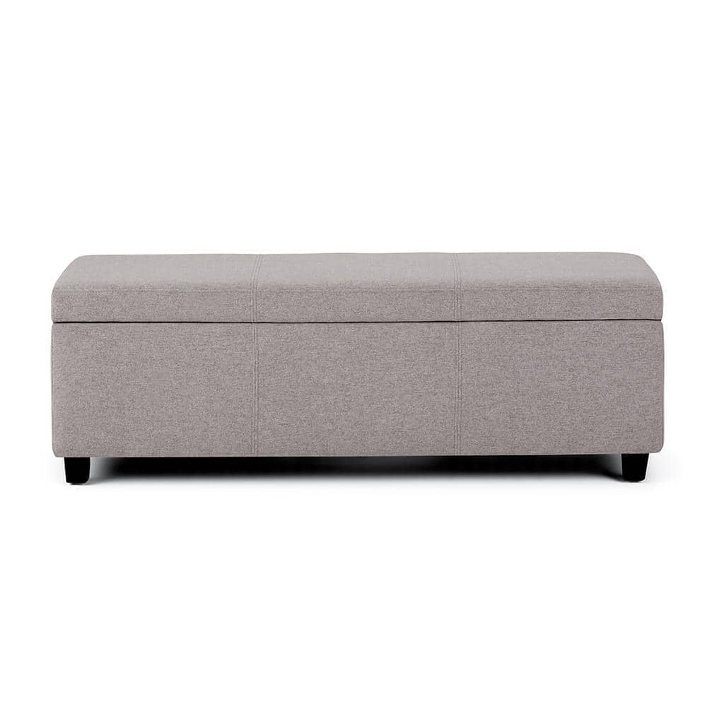 Simpli Home Avalon Storage Bench in Cloud Gray