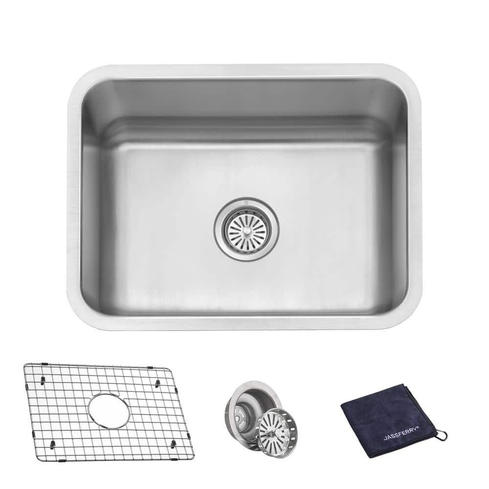 JASSFERRY Undermount Kitchen Sink Single Bowl 23 Inch, 23", 16-gauge Stainless Steel