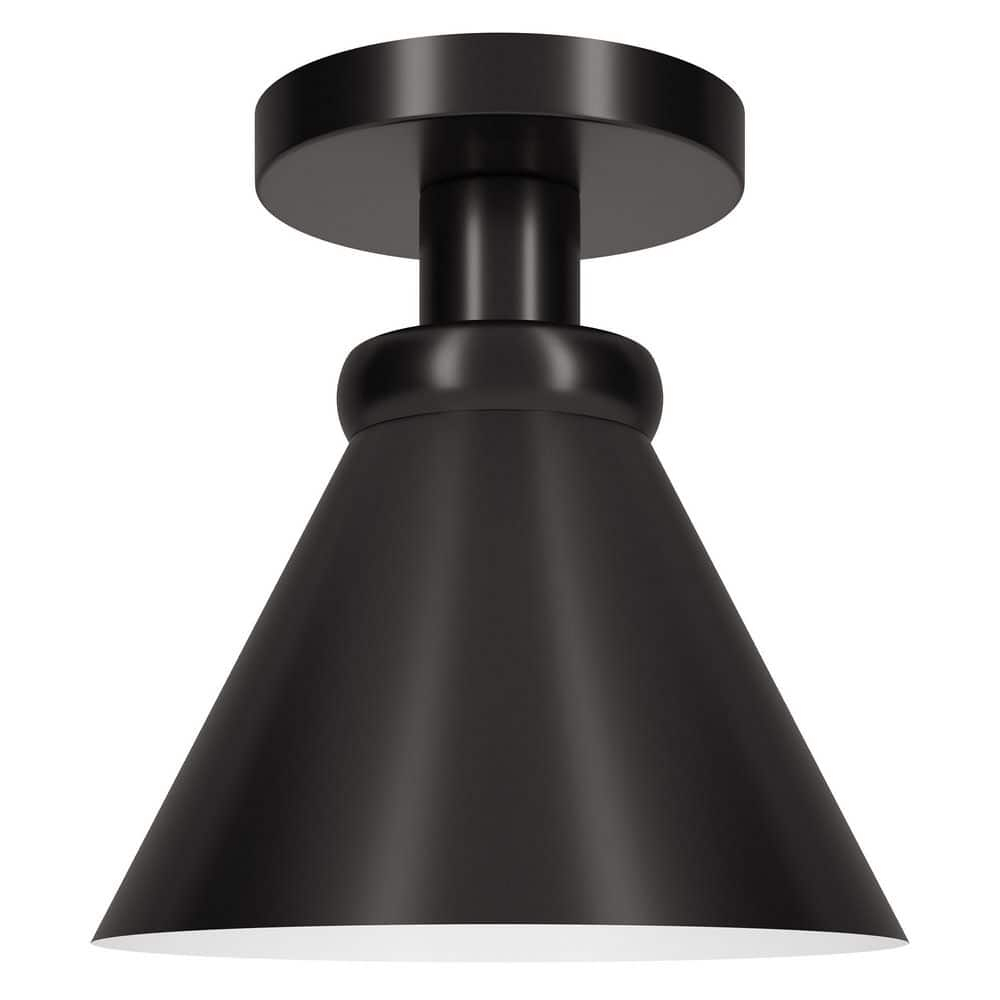 Henn&Hart 8.5"  Black Semi Flush Mount