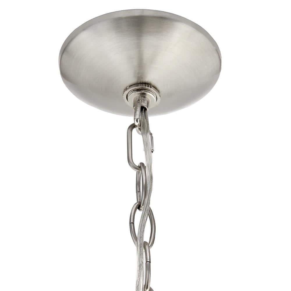 20.5" Traditional 5-Light Metal And Clear Glass Kitchen Island Foyer Hallway Dining Room Hanging Pendant Chandelier,