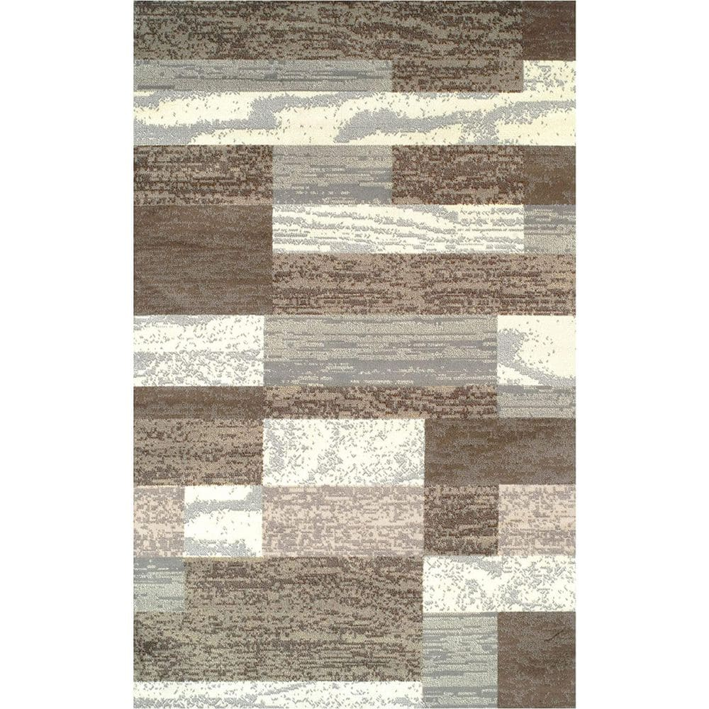 Superior Rockwood Geometric Indoor Area Rug, 5' x 8', Light Blue-Ivory