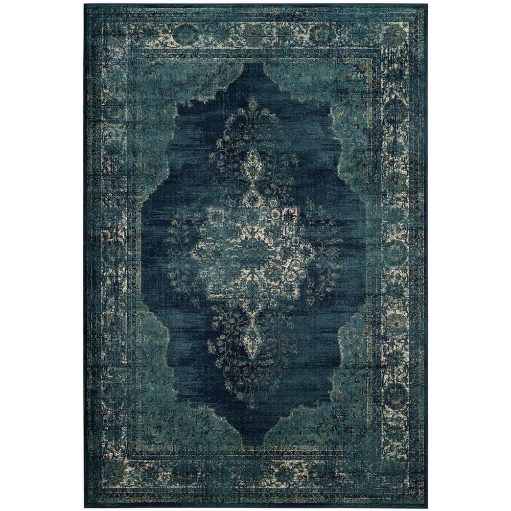 SAFAVIEH Vintage Winthrop Traditional Area Rug, Navy, 5'3" x 7'6"