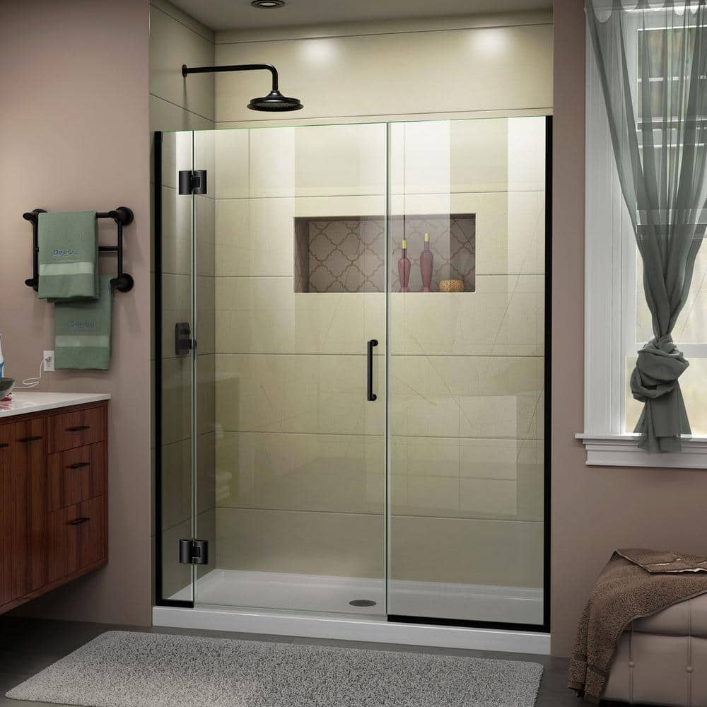 Unidoor-X 58" W x 72" H Hinged Frameless Shower Door