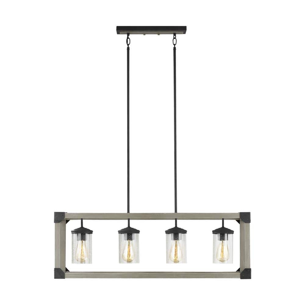 Dunning Driftwood Gray Steel 4-Light Island Chandelier