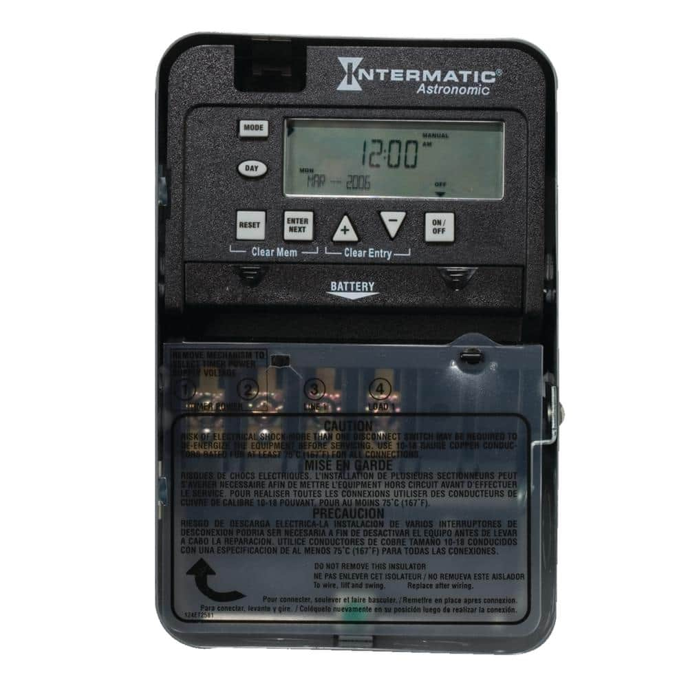 Intermatic ET8015C Astronomic 7-Day 1-Circuit Electronic Control, 120-277 VAC, SPST, Indoor Metal Enclosure