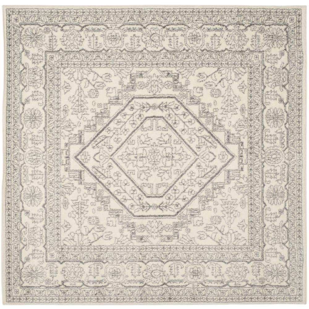 SAFAVIEH Adirondack Xavier Oriental Area Rug, Ivory/Silver, 12' x 12' Square